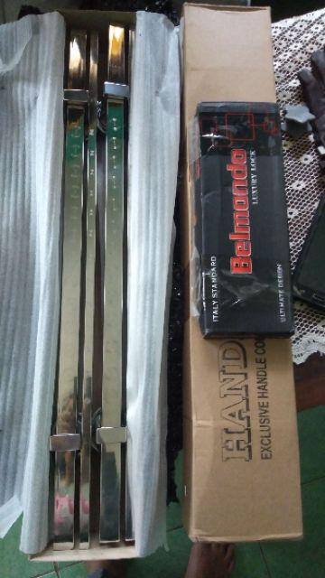 Handle Pintu Stainless Minimalis 60cm 2set+kunci Pelor Promo