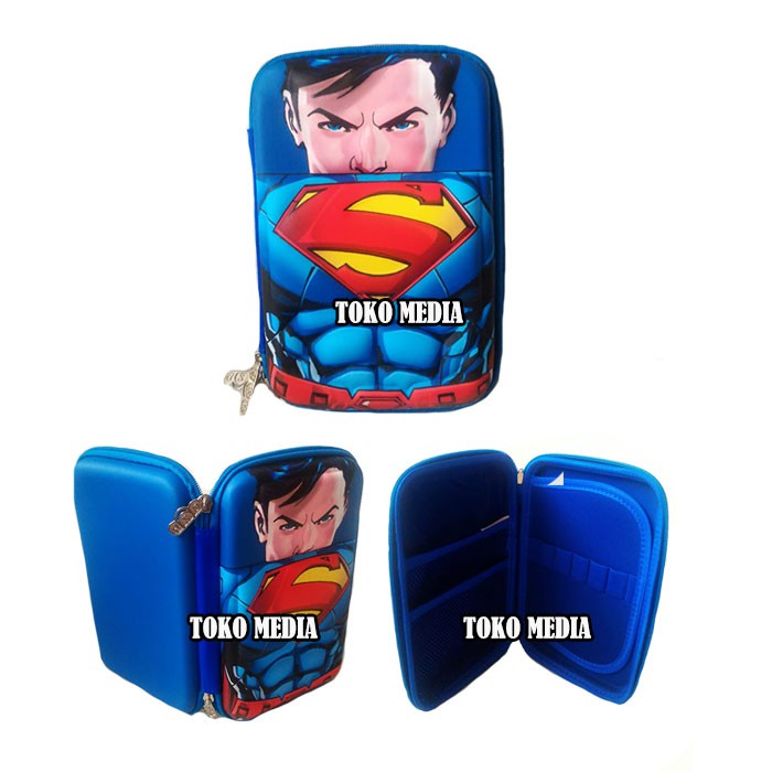 Kotak / Tempat Pensil Ala Smiggle Motif SUPERHERO Bagus Murah-7. SUPERMAN