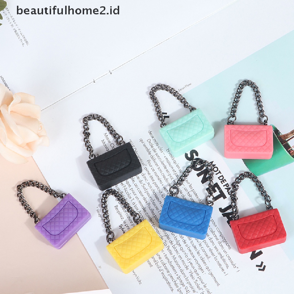 [beautifulhome2.id] 1 Pc Chain Pack Doll Bag Miniature Shopping Handbag Model for Doll House Decor ID