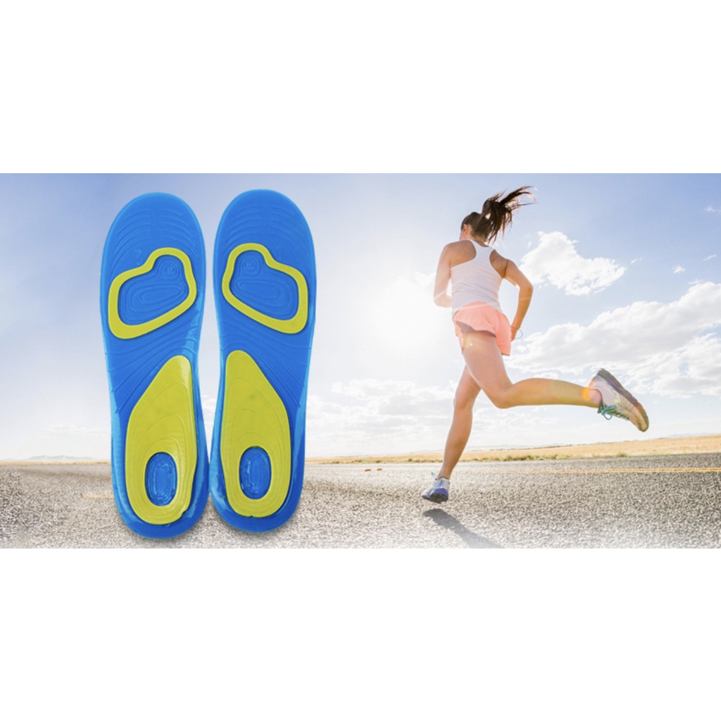 Insole Sepatu Gel Alas Kaki Sport Olahraga Casual Nyaman Empuk Murah Shock Absorber Gel Active
