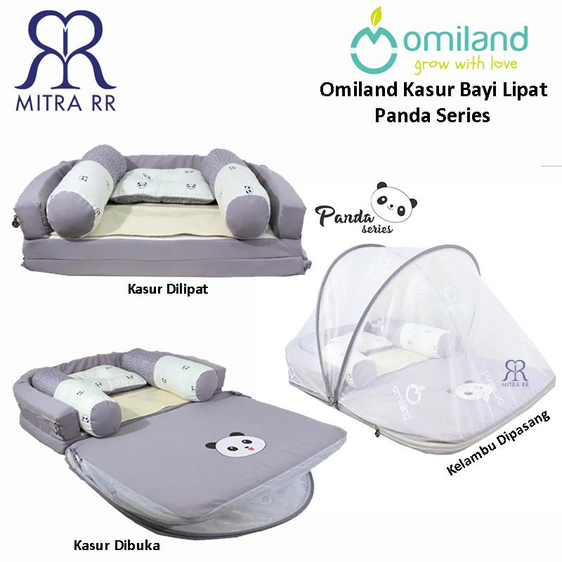 Promo !! OMILAND-KASUR BAYI KELAMBU LIPET SERIES PANDA OBK 5311