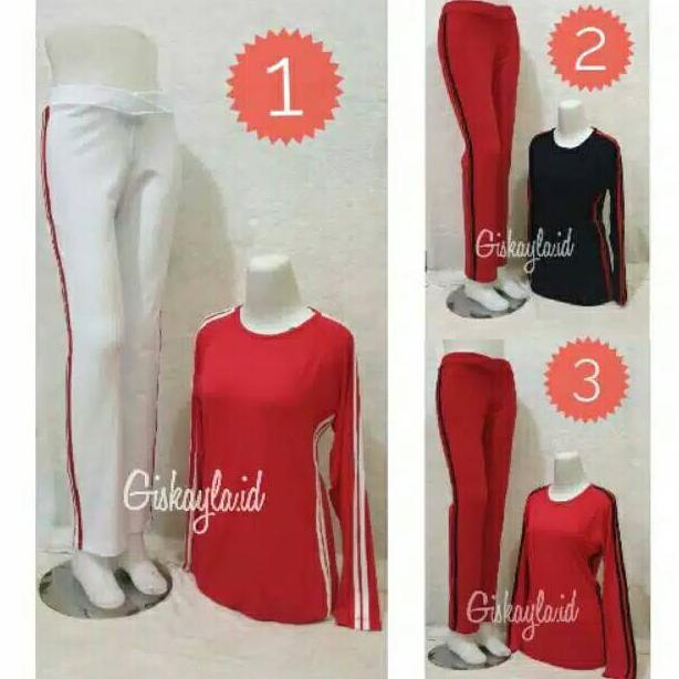Setelan Baju Senam Wanita Celana Senam Baju Senam Wanita/Setelan Panjang