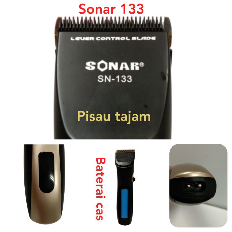 Alat Mesin Cukur Pangkas Rambut Sonar Sn 133 Hair Cliper Recharger untuk Potong Rambut Pria Dewasa dan Anak