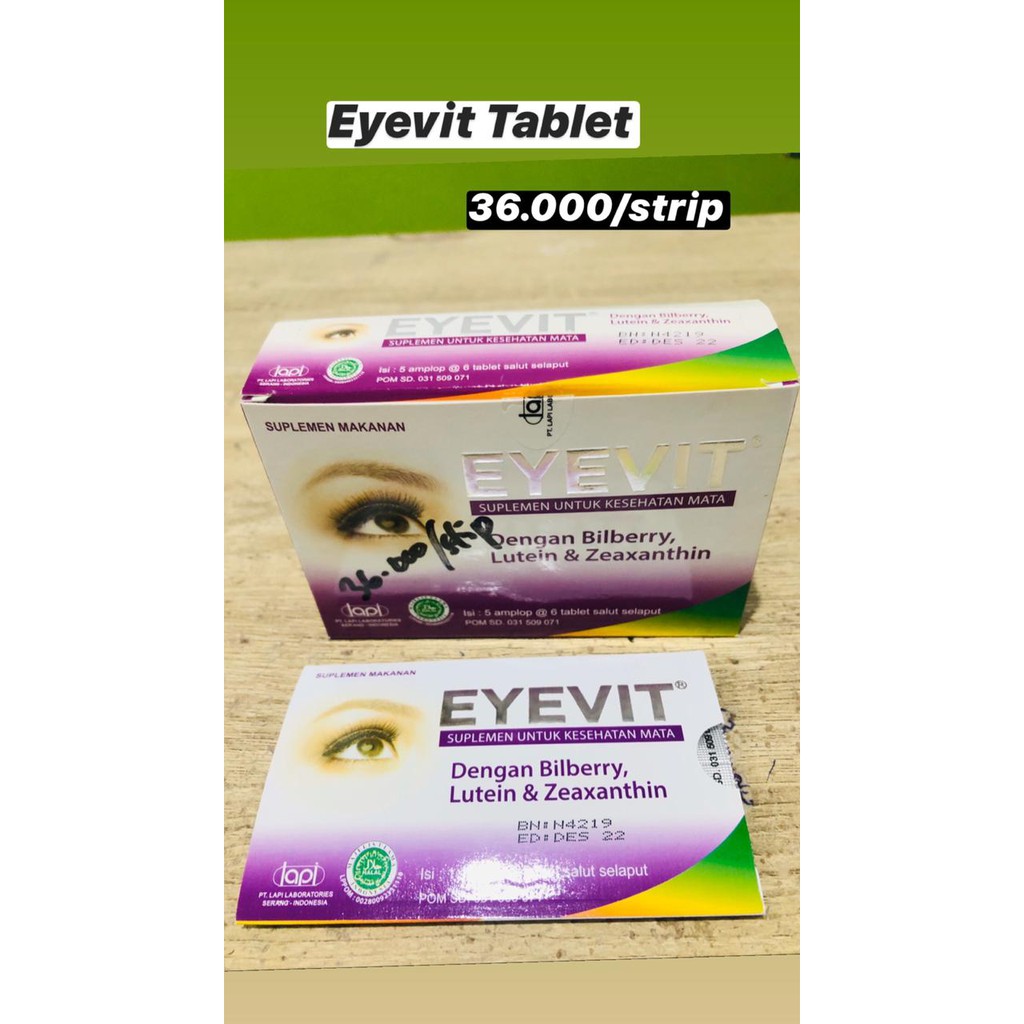 Eyevit tablet / strips VITAMIN MATA SEHAT PELINDUNG RADIASI HP OBAT TERJAMIN BPOM HALAL TERLARIS