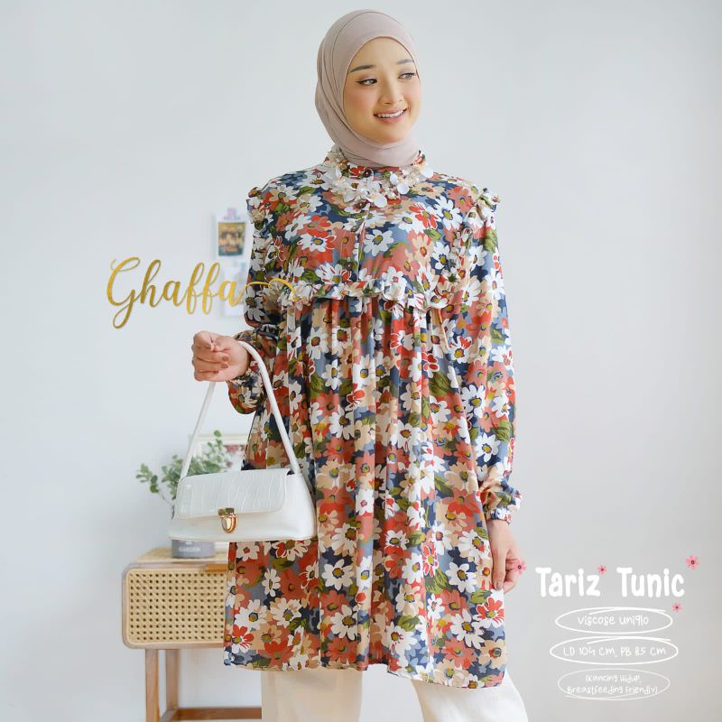 TARIZ TUNIC BY GHAFFA THE LABEL / TUNIK MOTIF WANITA MUSLIMAH / Premium