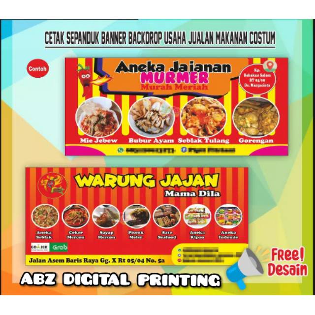 Cetak Spanduk Banner Backdrop Usaha Jualan Makanan Dan Minuman Custom Shopee Indonesia