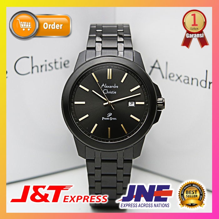 JAM TANGAN ALEXANDRE CHRISTIE ALEXANDER CHRISTIE PRIA COWOK ORIGINAL ORI ORIENT AC 1017 FULL BLACK