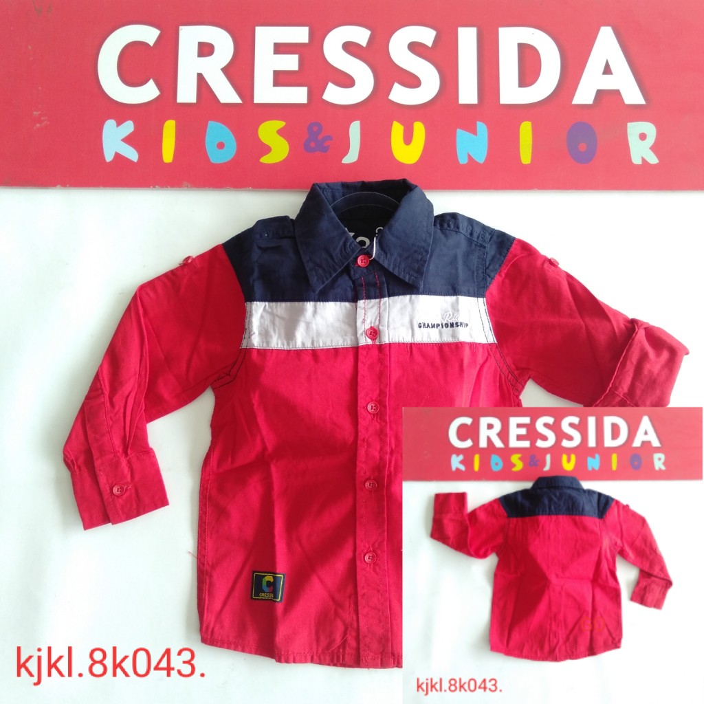 gos CRESSIDA KEMEJA KIDS Pakaian Laki Laki Baju Atasan Hem Anak Cowok Lengan Panjang Casual