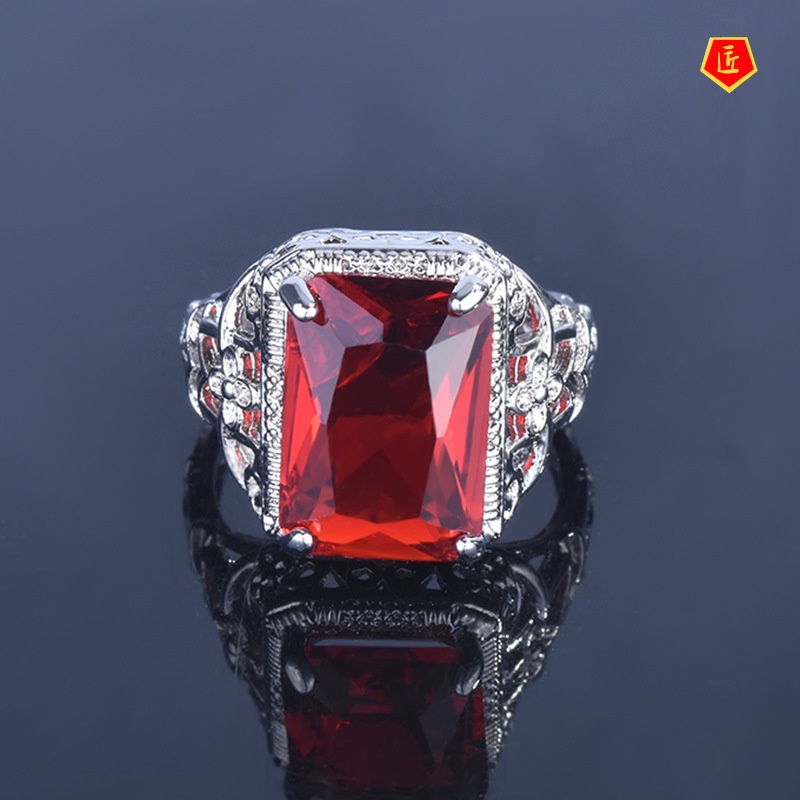 [Ready Stock]Vintage Ruby Ring Elegant Graceful