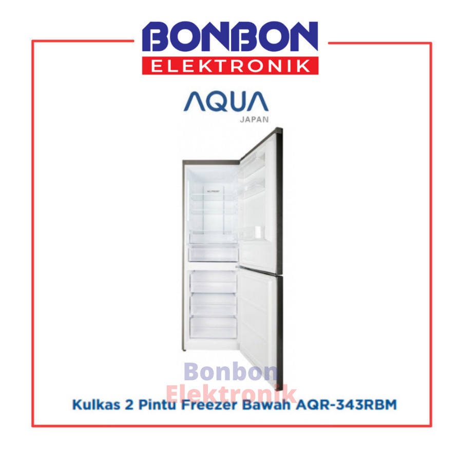 AQUA Kulkas 2 Pintu Bottom Freezer AQR-343RBM / AQR 343 RBM