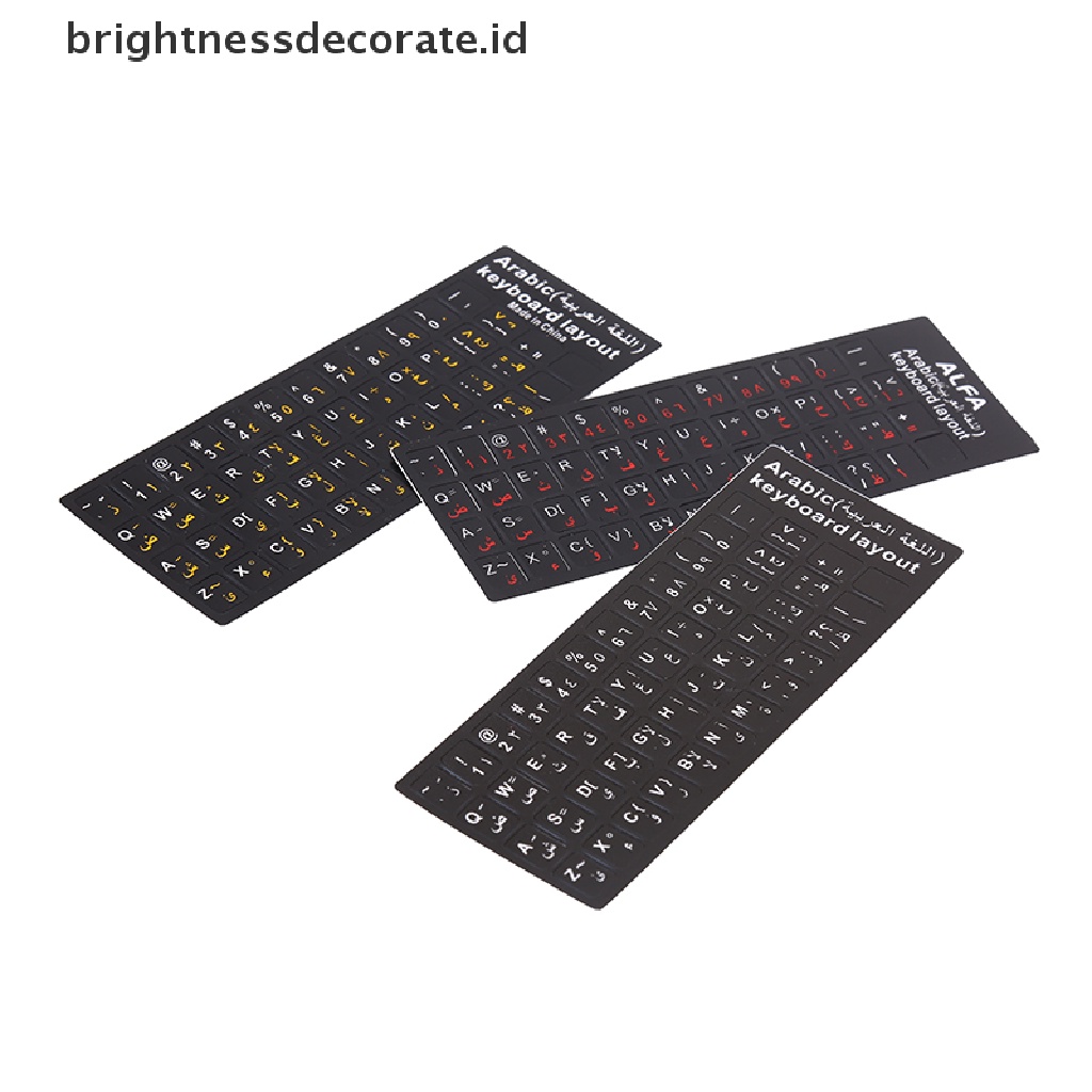 (Birth) Stiker Keyboard Huruf Arab Anti Air Tanpa Refleksi Warna Transparan