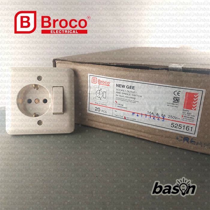 BROCO 525161 New Gee Cream - Stop Kontak &amp; Saklar Tunggal