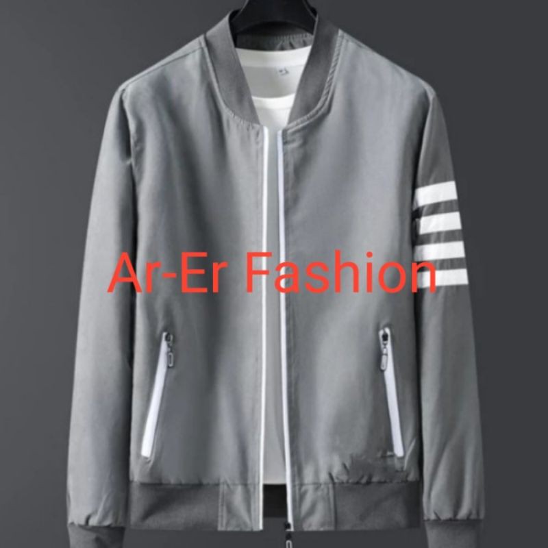 jaket PRIA parasut kombinasi putih