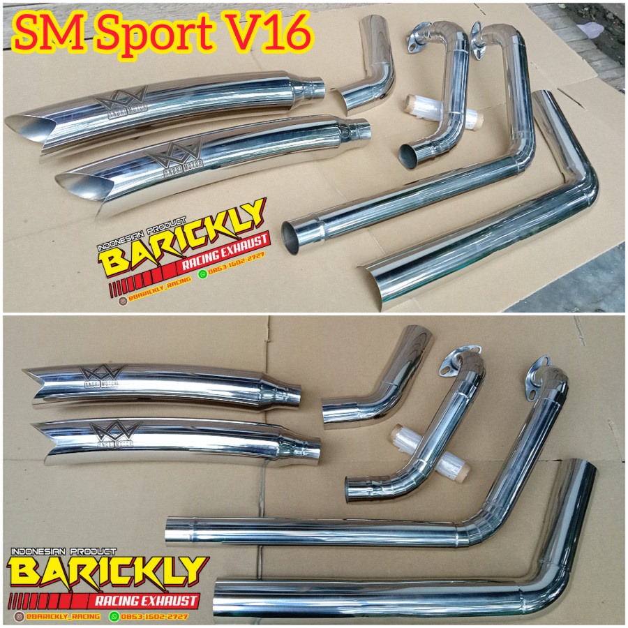 Knalpot SM Sport V16 Custom Free Flow Ngebass KILAP