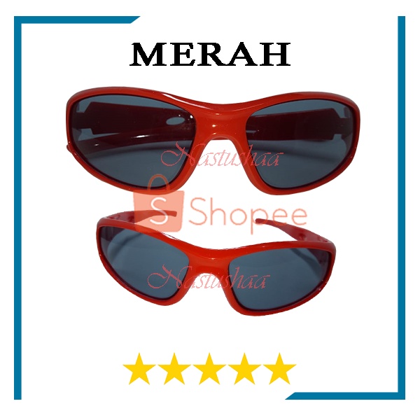 Kacamata anak sporty model wrap arrounds kaca mata hitam import anti UV untuk bersepeda - olahraga lari - naik motor kids sunglasses