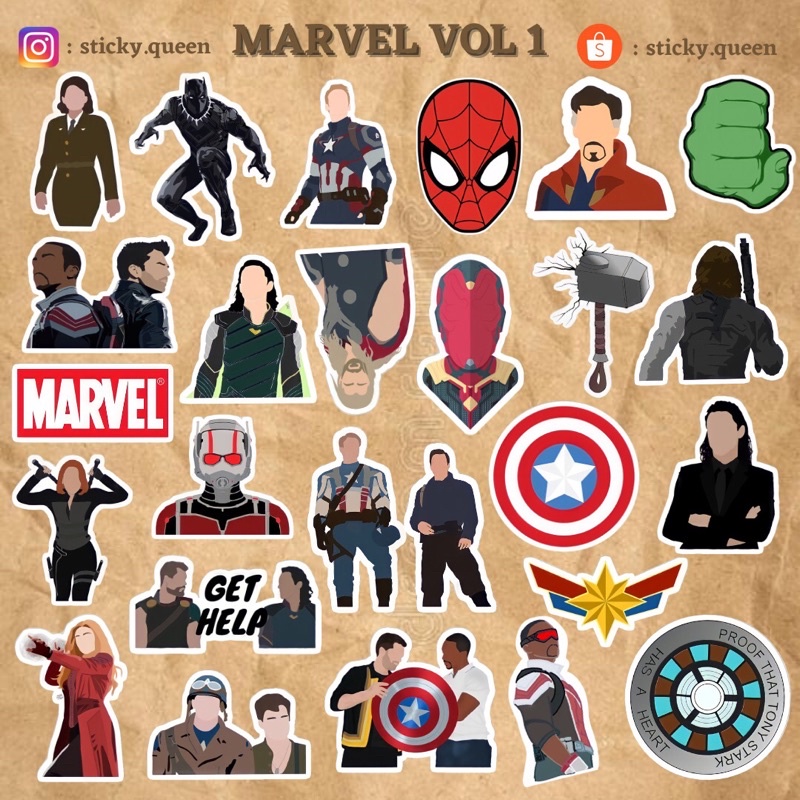 jual sticker tumblr marvel vol 1 indonesia shopee indonesia