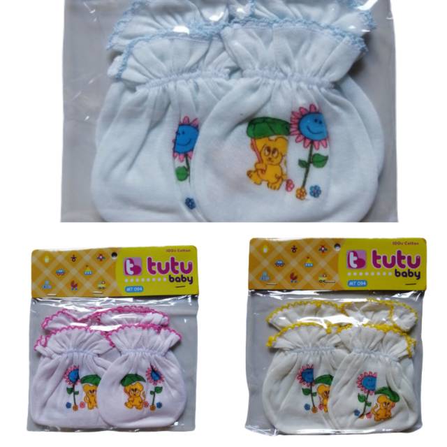 3pc Sarung Tangan Kaki Karet Bayi Tutu