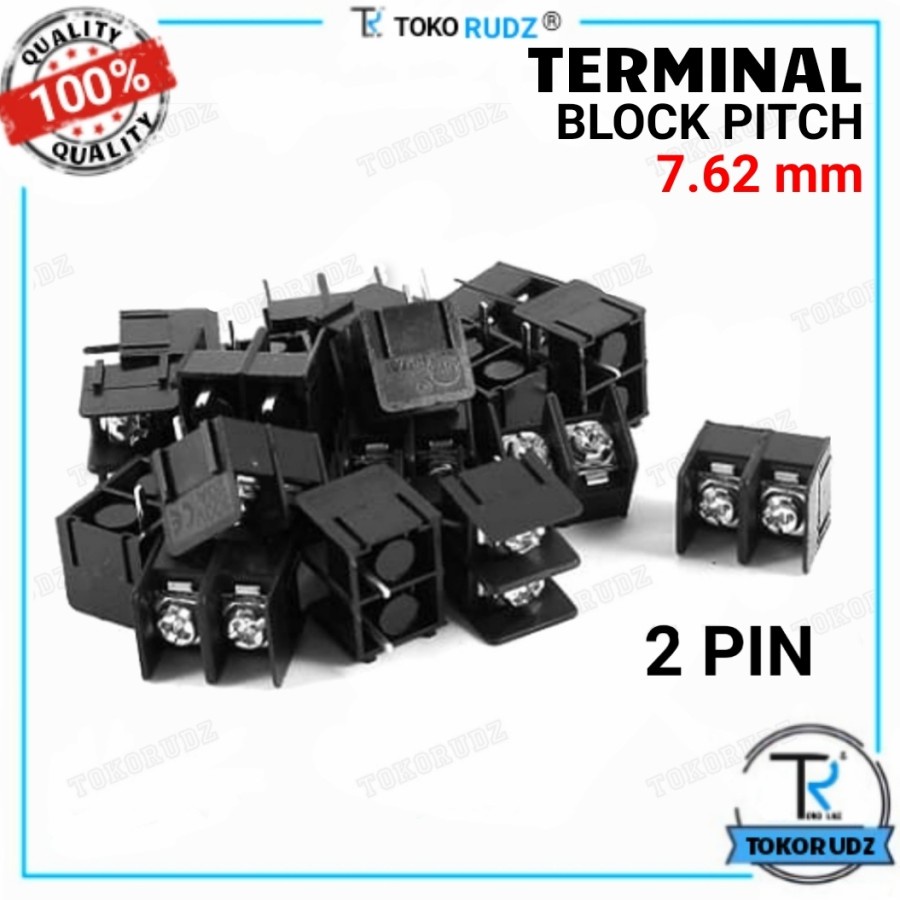 Terminal Blok Konektor PCB 2 Pole 3 Pole Block Pitch 7.62mm Hitam