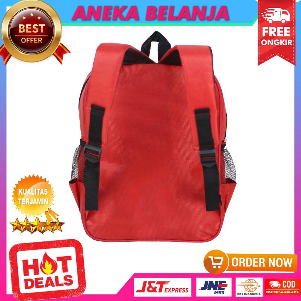 Tas Ransel Anak Casual Keren Gambar Kartun Spiderman Merah Lucu Bonus Botol Minum Tas Sekolah TK SD