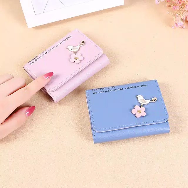 DOMPET FASHION Dompet wanita KC150 Dompet Retro Paragraf Pendek Polos Dompet Wanita Import Real Pic