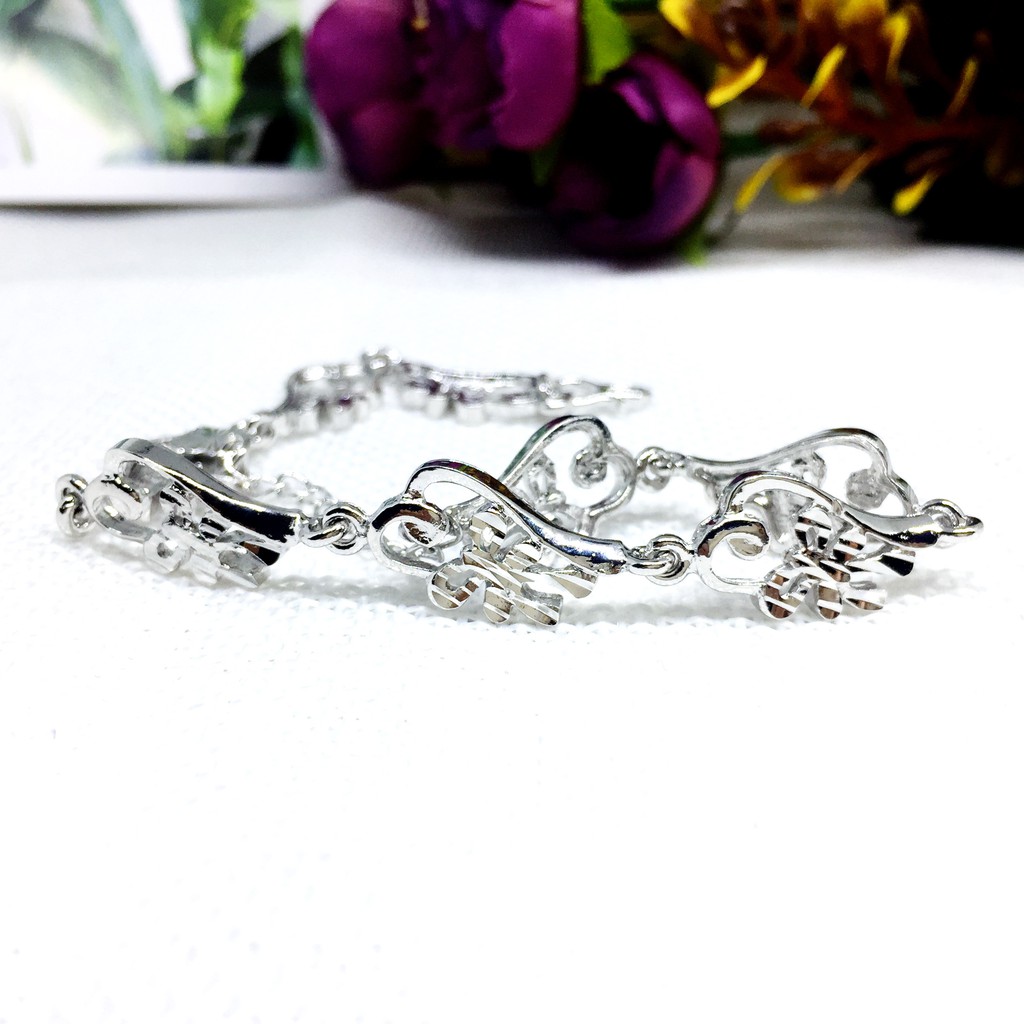 Gelang Xuping Motif Pita Lapis Emas Putih - SB0031