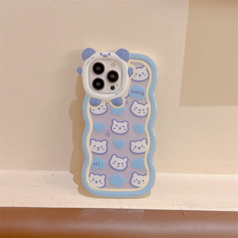 Soft Case Pelindung Lensa Anti Jatuh Motif Beruang Untuk iPhone 13 12 11 Pro Max X Xr Xs Max