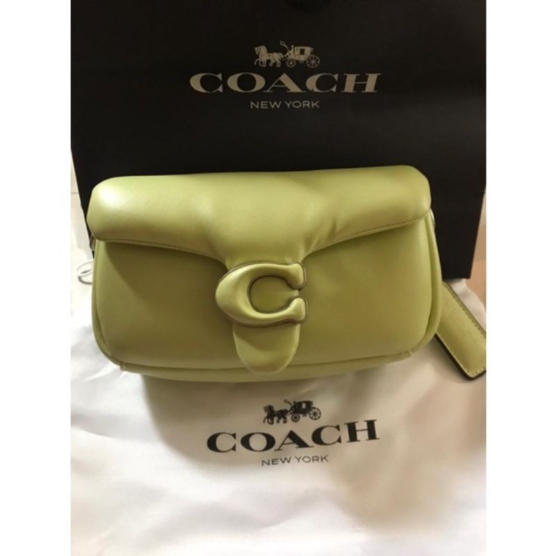 Preloved coach mini pillow tabby (lime) original