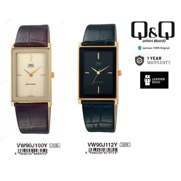 Q&Q QNQ QQ VW90 VW90J 100Y - 112Y ORIGINAL ANALOG WATCH JAM TANGAN PRIA WANITA TALI KULIT