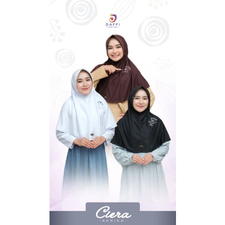 Hijab Instant Serut Anak Remaja SMP SMA/Jilbab Serut Ciera L Ori Daffi Hijab