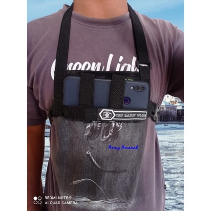 REAL PICTURE Body Strap HP With Holder Chest Strap Phone Tali Dada Chest Belt Action Camera Tas Dada