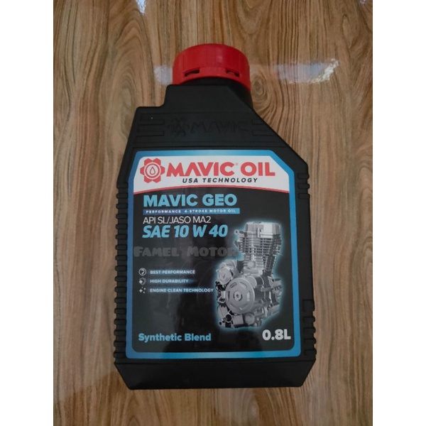 MAVIC OIL MAVIC GEO 4 STROKE SAE 10 W 40 API SL JASO MA2 OLI MAVIC 08L