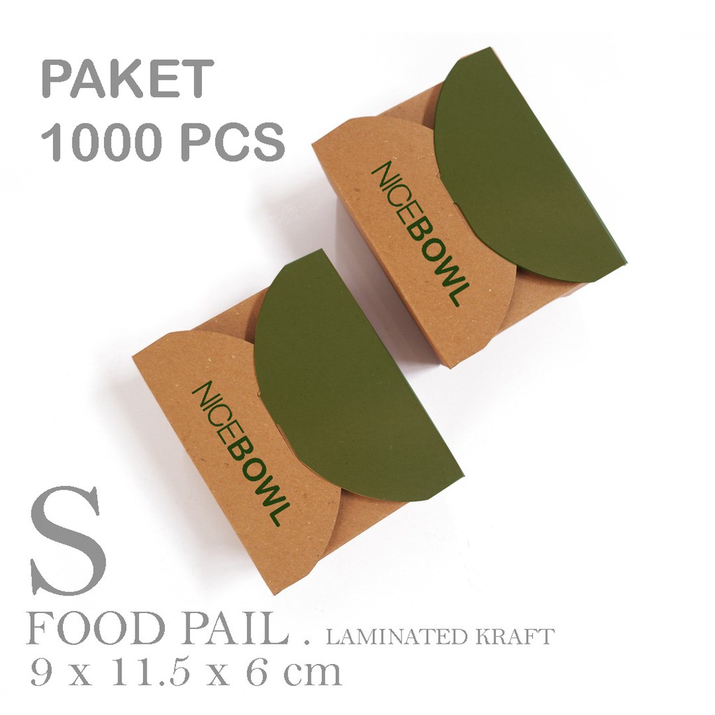 Ashadewi Gayatri - Paket Order Customer - 1000pcs Food Pail Small + Cetak Satu Warna Bolak Balik