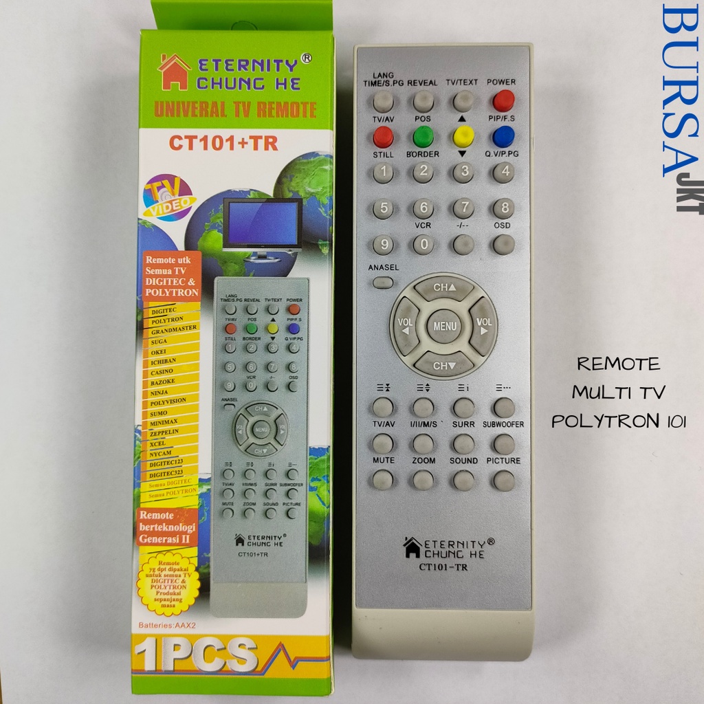 REMOTE POLYTRON DIGITEC UNIVERSAL TV POLYTRON DIGITEC LANGSUNG PAKAI CHUNGHE 101