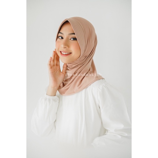 𝐁𝐘 𝐀𝐃𝐈𝐍𝐃𝐀 Hijab Sport Bergo Voly Jilbab instant adiba Jersey Polos Jokowi