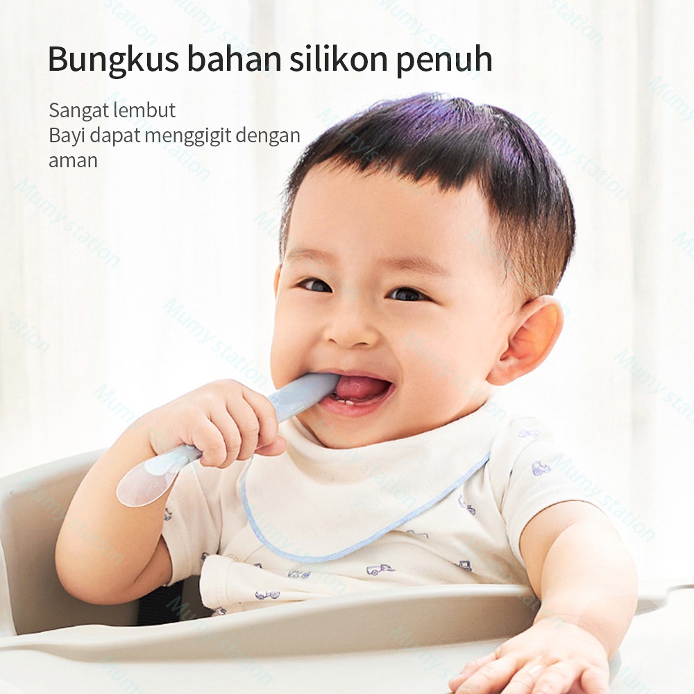 Mumystation Sendok silikon alat makan bayi BPA free sendok bayi silikon