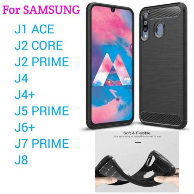 Softcase J1 Ace J2 Core Prime J4 J5 J6+ J7 J8 Prime Samsung Ipaky Carbon Fiber Case Silicon Casing