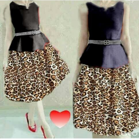 Setelan wanita Rok Leopard Cansie