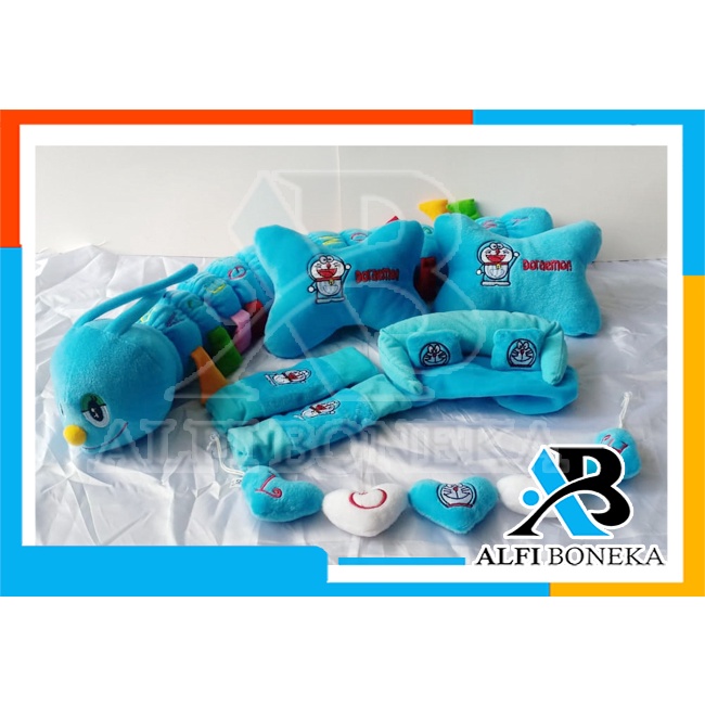 Paket Bantal Mobil dan bantal leher - Bantal sandar Mobil set murah - bantal mobil 7in1 boneka lucu
