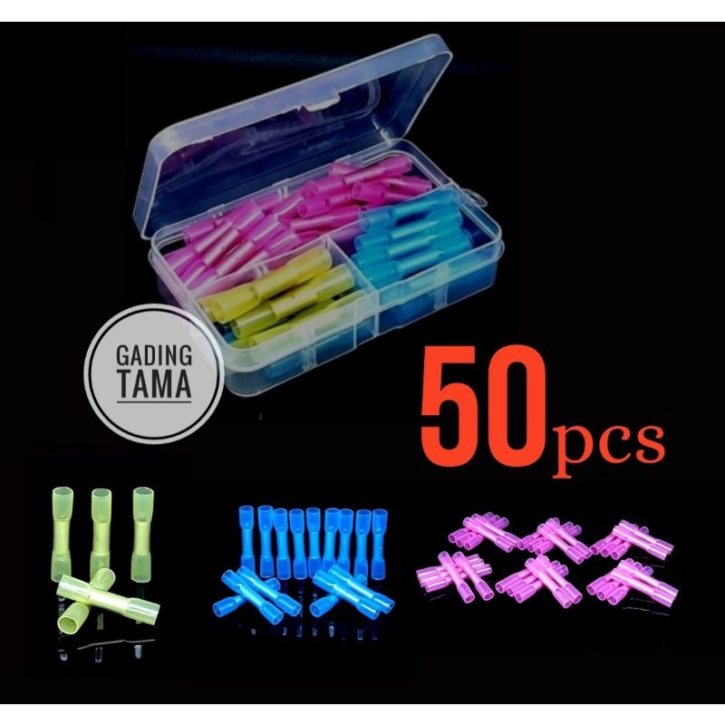 Heat Shrink Terminal Butt Splice Wire 50 pcs