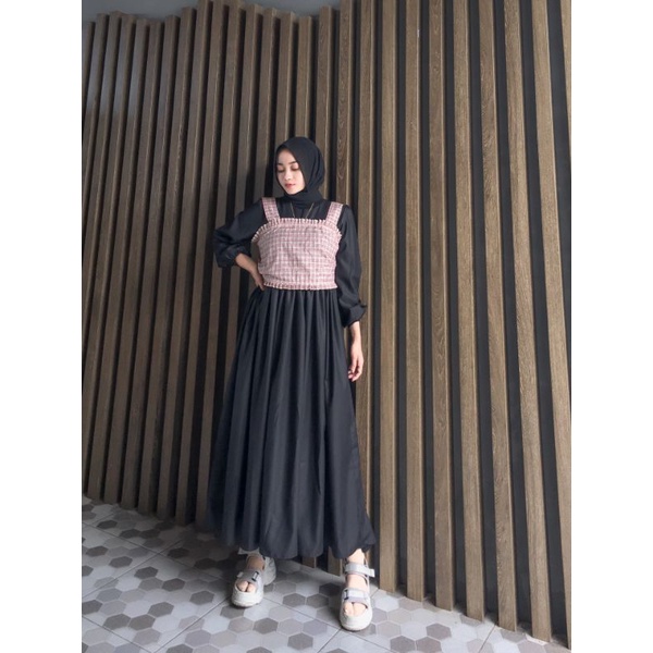 bv93df Mahira dress dan rompi (untuk satu set CO terpisah)