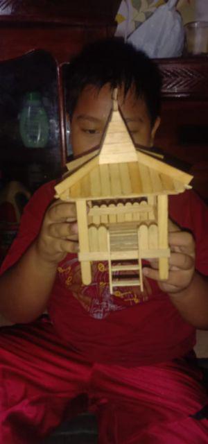 Prakarya Maket Miniatur Rumah Adat Jawa / Joglo dari stik ...