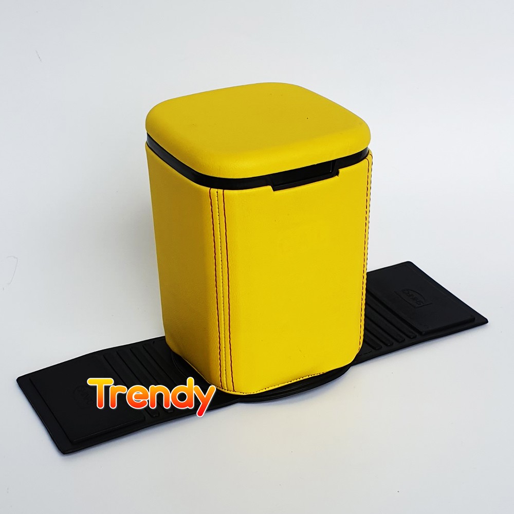 Tempat Sampah Mobil Kulit Trendy - Kuning