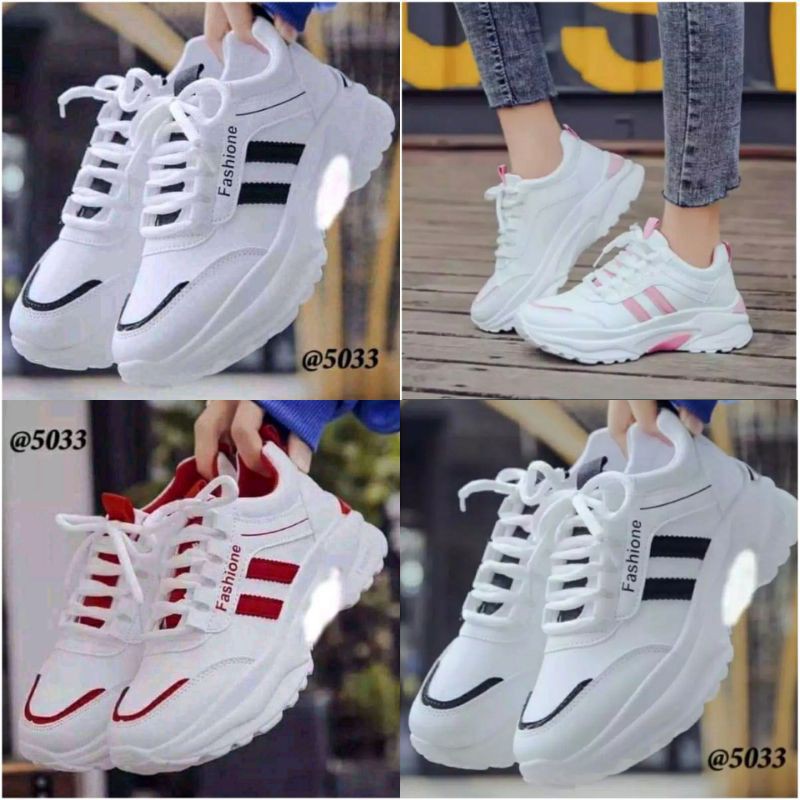 Sepatu Sneakers Wanita Gaya Korea Fashionable Spatu Fashion Fashione Perempuan Cewe Cewek Korean Style FSH154