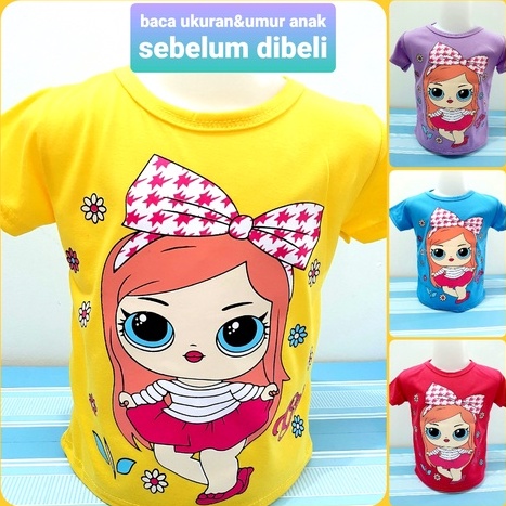 ( Grosir ) 6 bulan-8 thun MIX CEWEK kaos anak perempuan (50 pcs =1 klik S,M,L,XL,NO.4, NO.6) baju atasan size random gambar campur pakaian