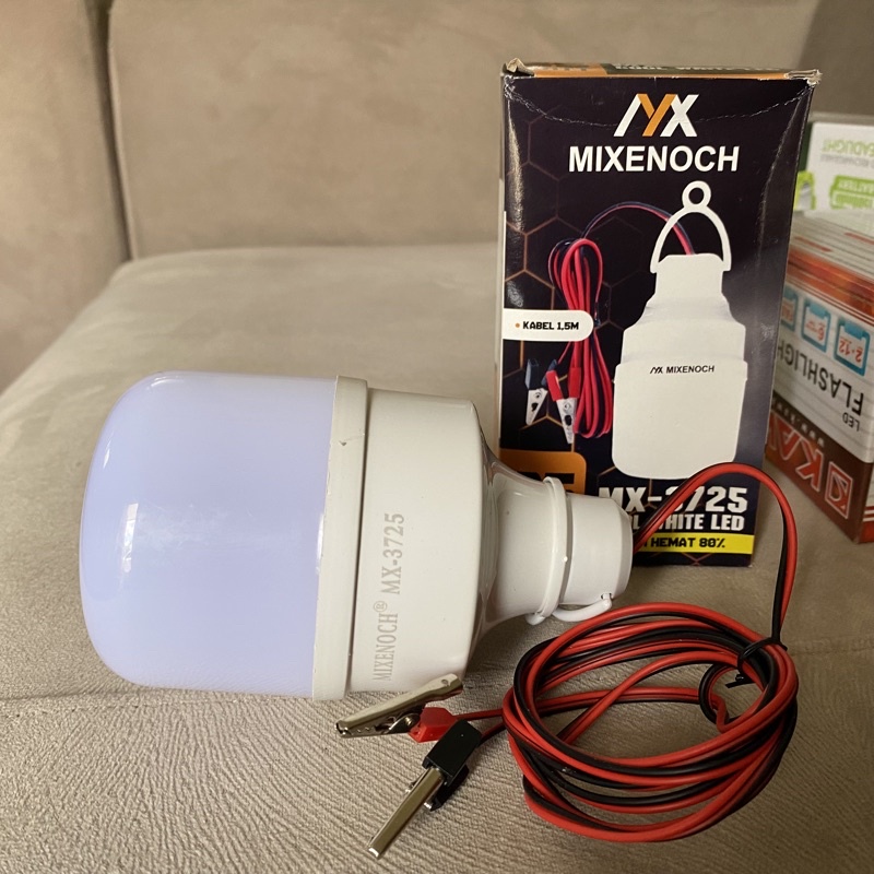 lampu LED DC 12 volt bohlam aki 25 watt mixenoch