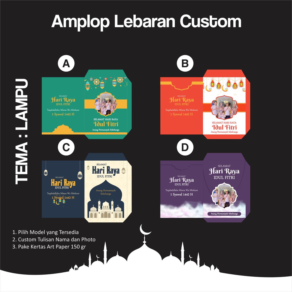 

AMPLOP / ANGPAO LEBARAN CUSTOM - MODEL LAMPU