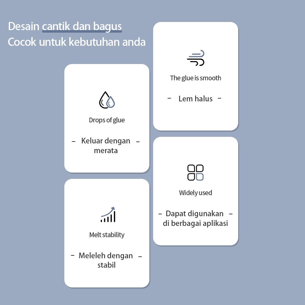 

[KODE PRODUK RKLVD9254] Deli Hot Melt Glue Gun/Lem Tembak 20W Warna Biru/Pink Gratis 10 Lem DL39002X /Alat Perkakas