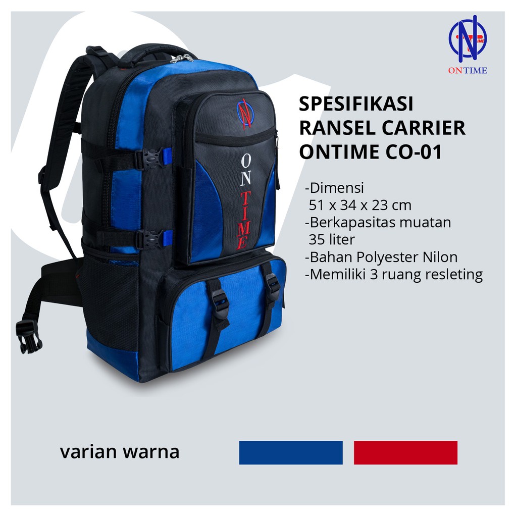 Anekatas Tas Ransel Pria Backpack Carrier Jumbo Bahan Kuat Jahitan Bartex Polyester Nylon 60 Liter