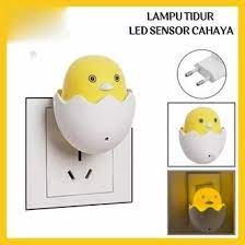 Lampu LED Tidur Kamar Anak Lucu Unik Lampu Telur Ayam Sensor Cahaya