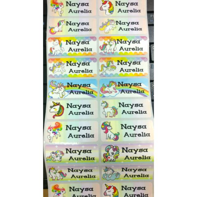 

Stiker nama waterproof unicorn 42pcs